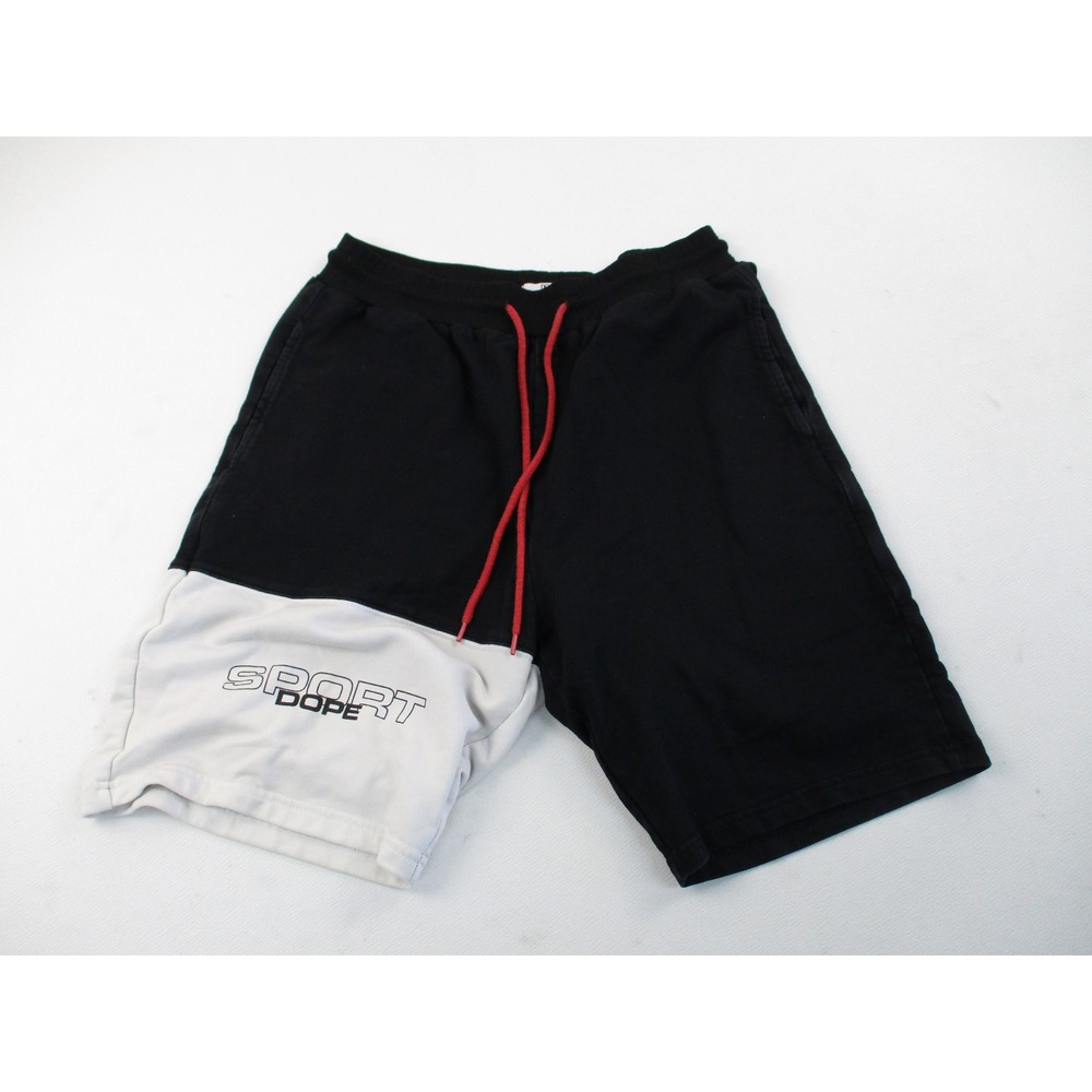 Dope Sport Shorts Mens Medium Black Colorblock Nylon D0218-P314 Graphic Athletic